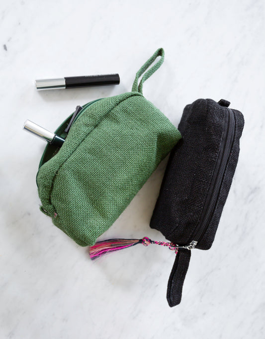 Groene jute toilettas