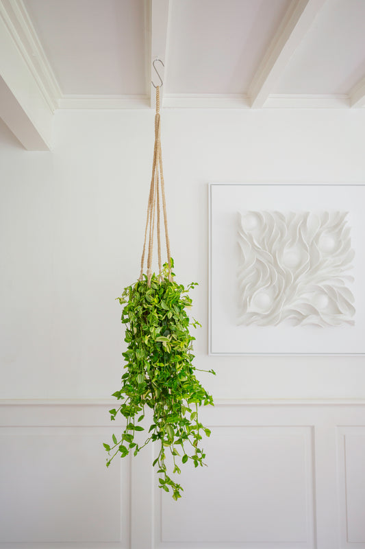 Jute hanging basket golden naturel