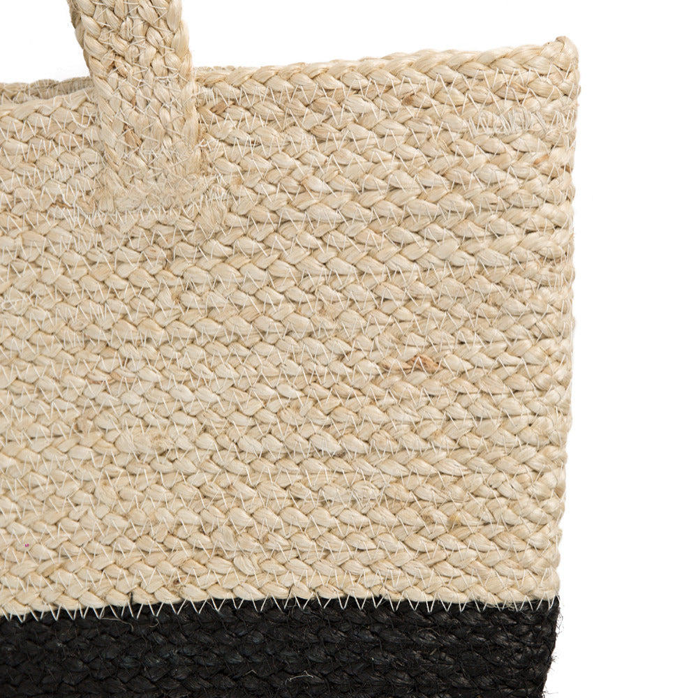 Jute tas zwart/naturel