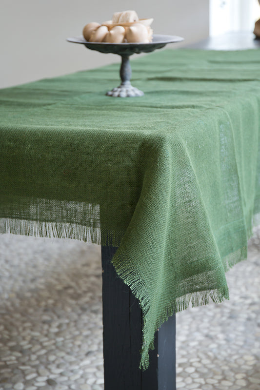 Jute tafelkleed groen