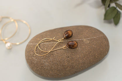 Lange oorbellen Tijgeroog